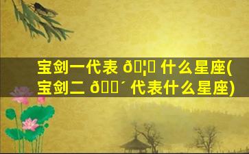 宝剑一代表 🦟 什么星座(宝剑二 🌴 代表什么星座)
